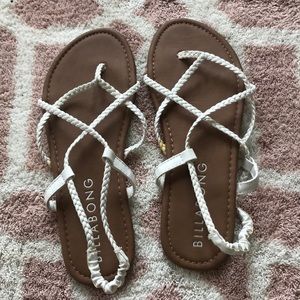 Billabong white crossing over sandals